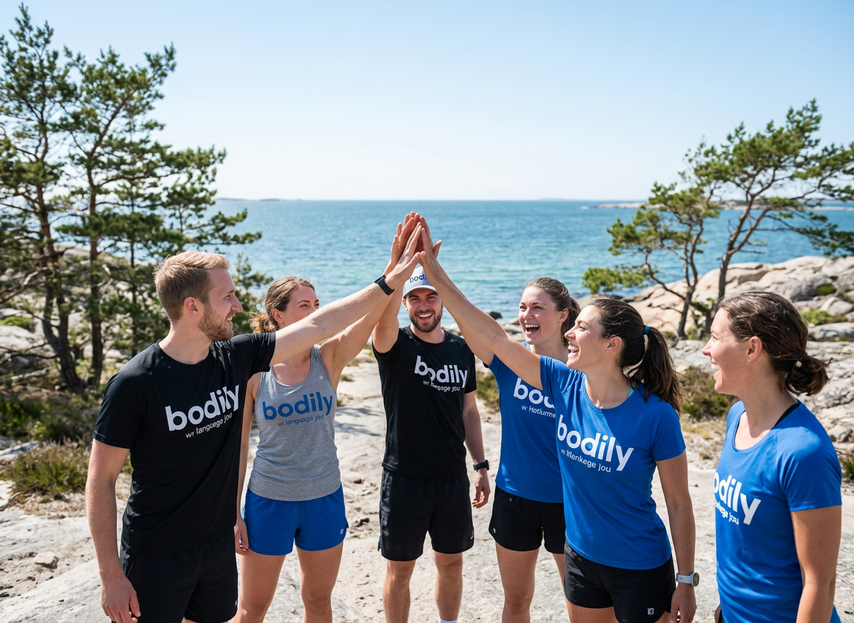 Genom hela Bodilys kost- och träningsprogram peppar hela communityt online