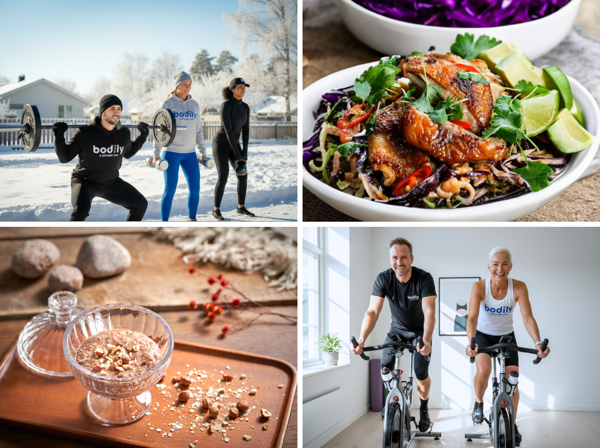 Bodilys kost- och träningsprogram online KOMBO ger styrka, uthållighet och hållbara kost- och träningsvanor. 