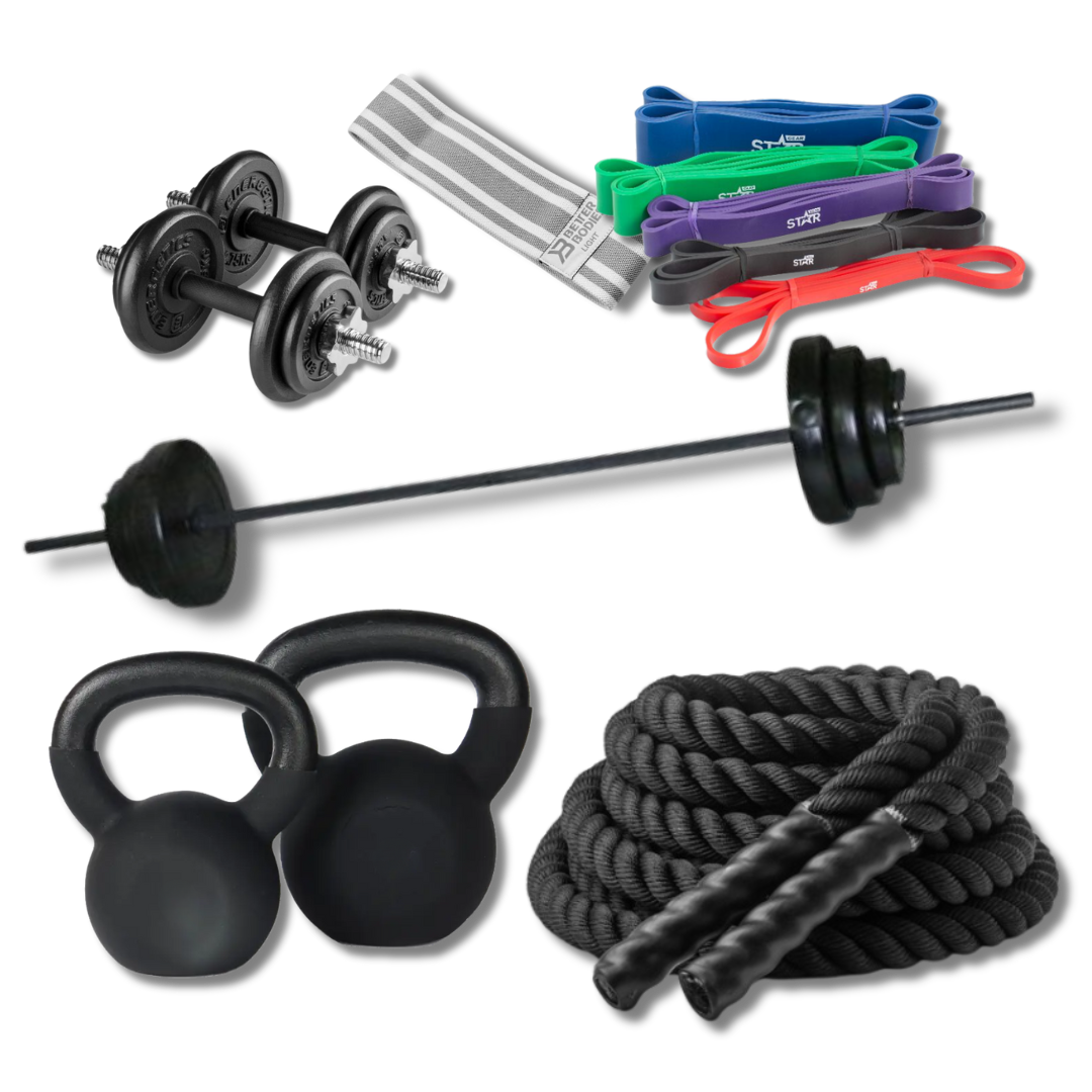 Bodily kost- och träningsprogrammet online Summer Special och KOMBO kan du välja träning för hela kroppen med löpning, battle rope, vikter och gummiband. 