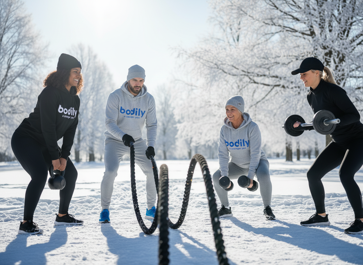 Bodilys kost- och träningsprogram ger varierad träning med eller utan redskap.