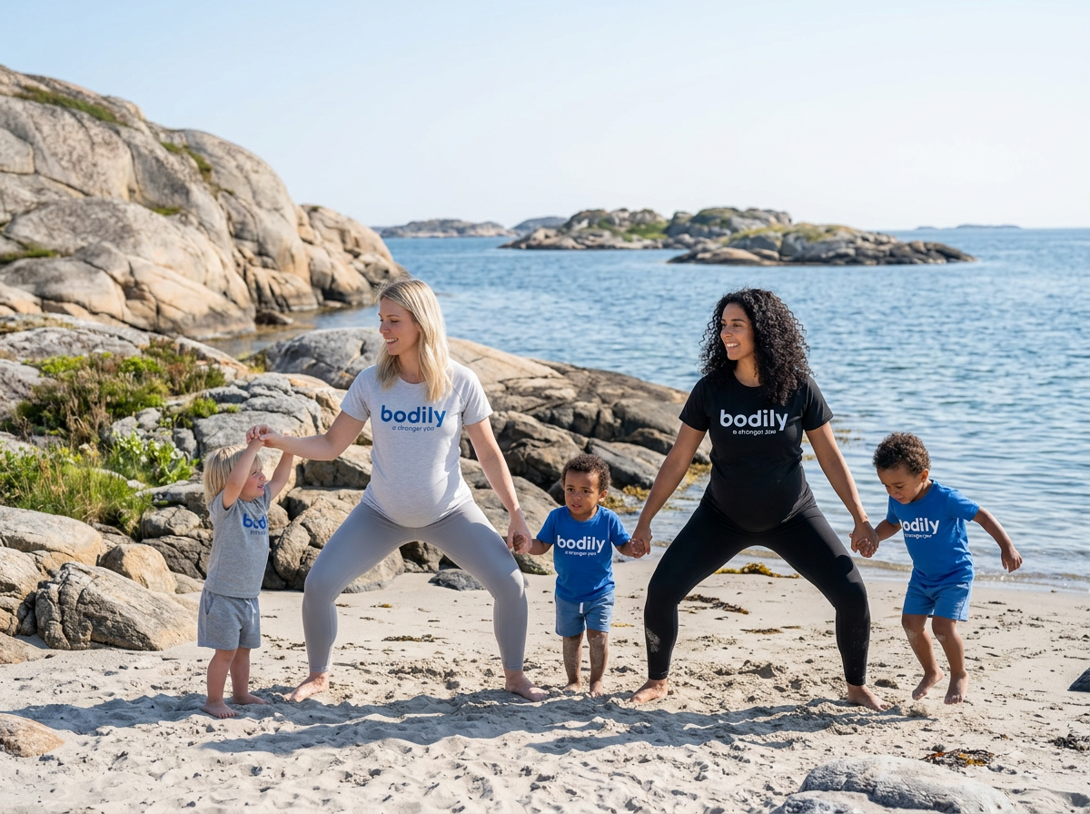 Träning för graviditet, nybliven mamma och småbarnsliv – trygg och anpassad träning med Bodily, utomhus eller inomhus 