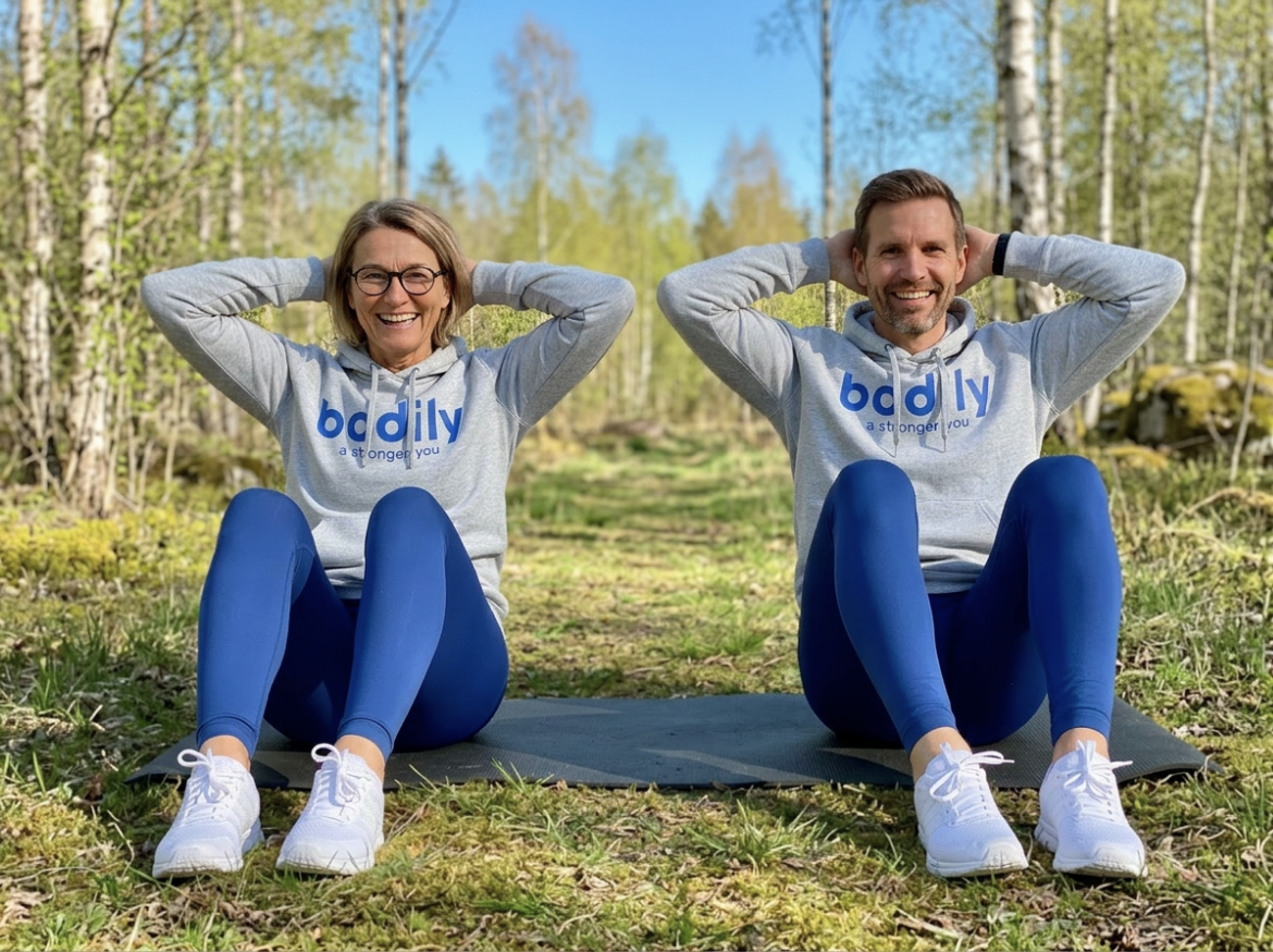 Med Bodily kost- och träningsprogram online får de en starkare vardag, med träning hemma, utomhus eller på gym.
