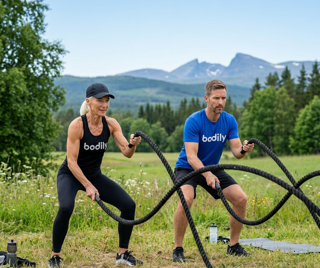 Med Bodily kost- och träningsprogram online får de en starkare vardag, med träning hemma, utomhus eller på gym. 