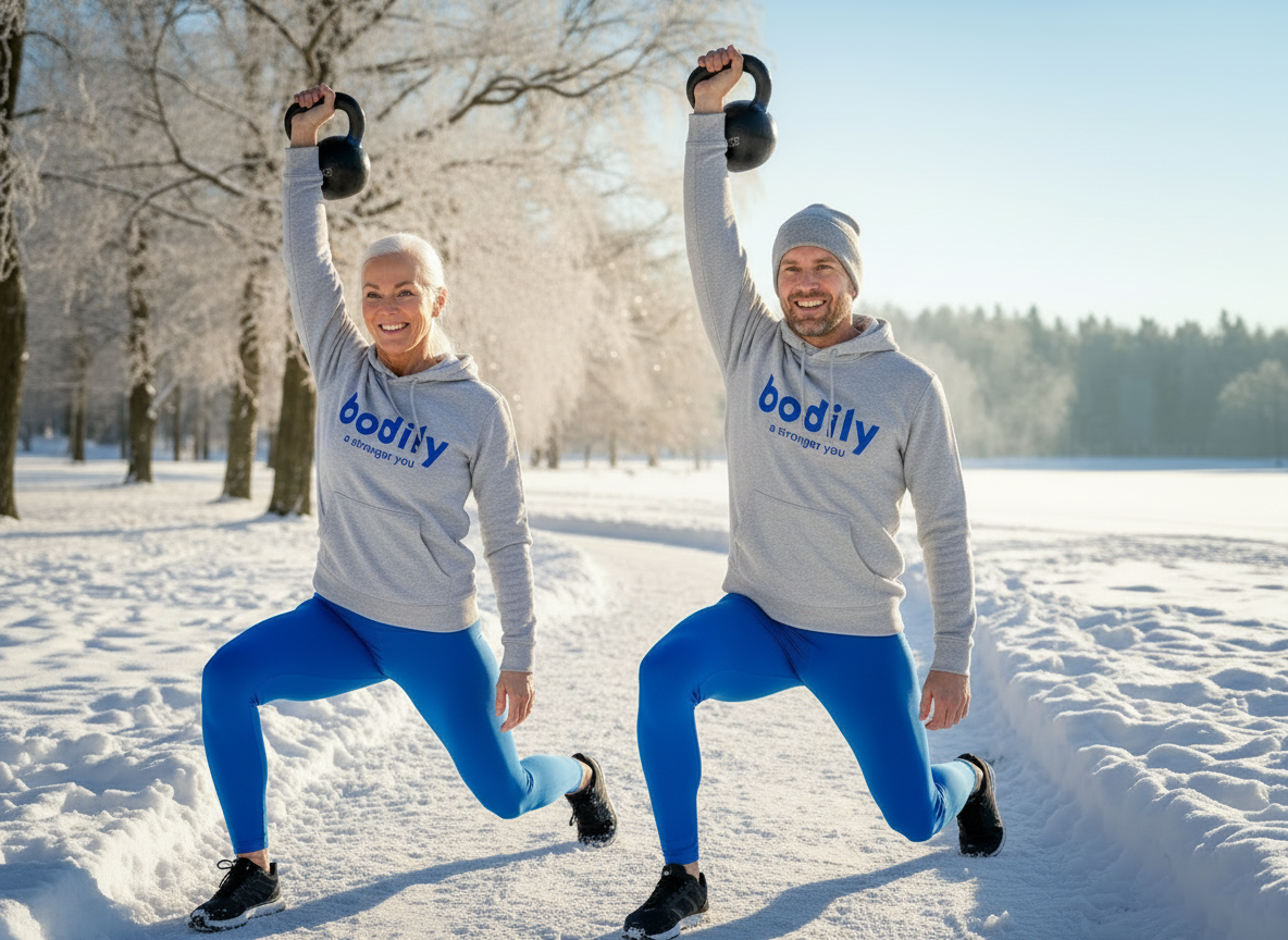 Bodily kost- och träningsprogram KETTLEBELL kan man träna inne eller ute. 