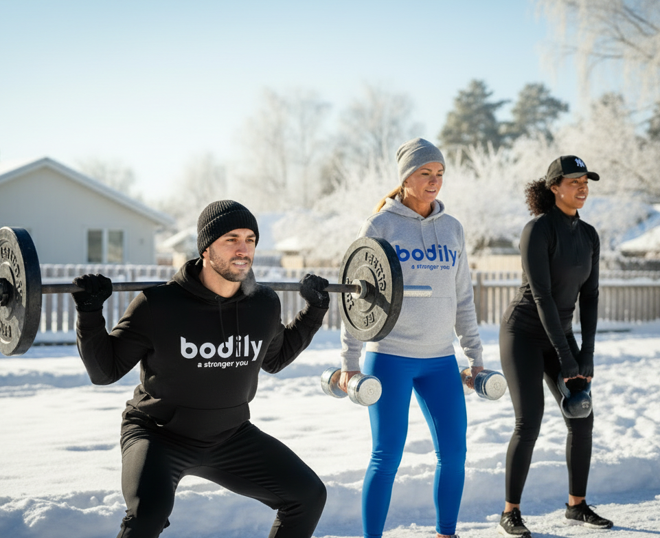 Bodily kost- och träningsprogrammet online KOMBO ger träning för hela kroppen med löpning, battle rope, vikter och gummiband. 