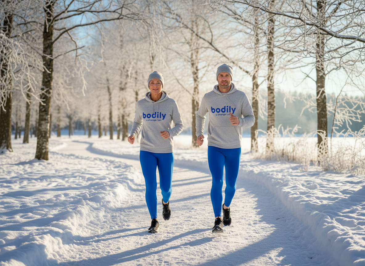 Två deltagare  tränar löpning i Bodily Routine Bodilys kost- och träningsprogram online.